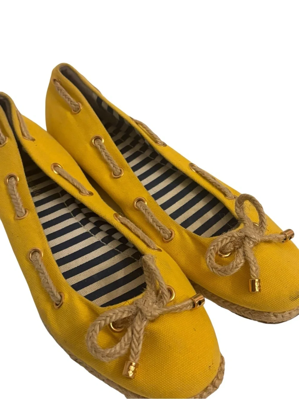 kate spade Yellow Canvas Bow Espadrille Flats - Picture 2 of 6